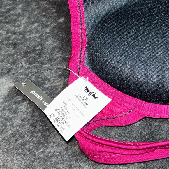 NWOT Mossimo Size L Maroon Push Up Bikini Top - Picture 2 of 4